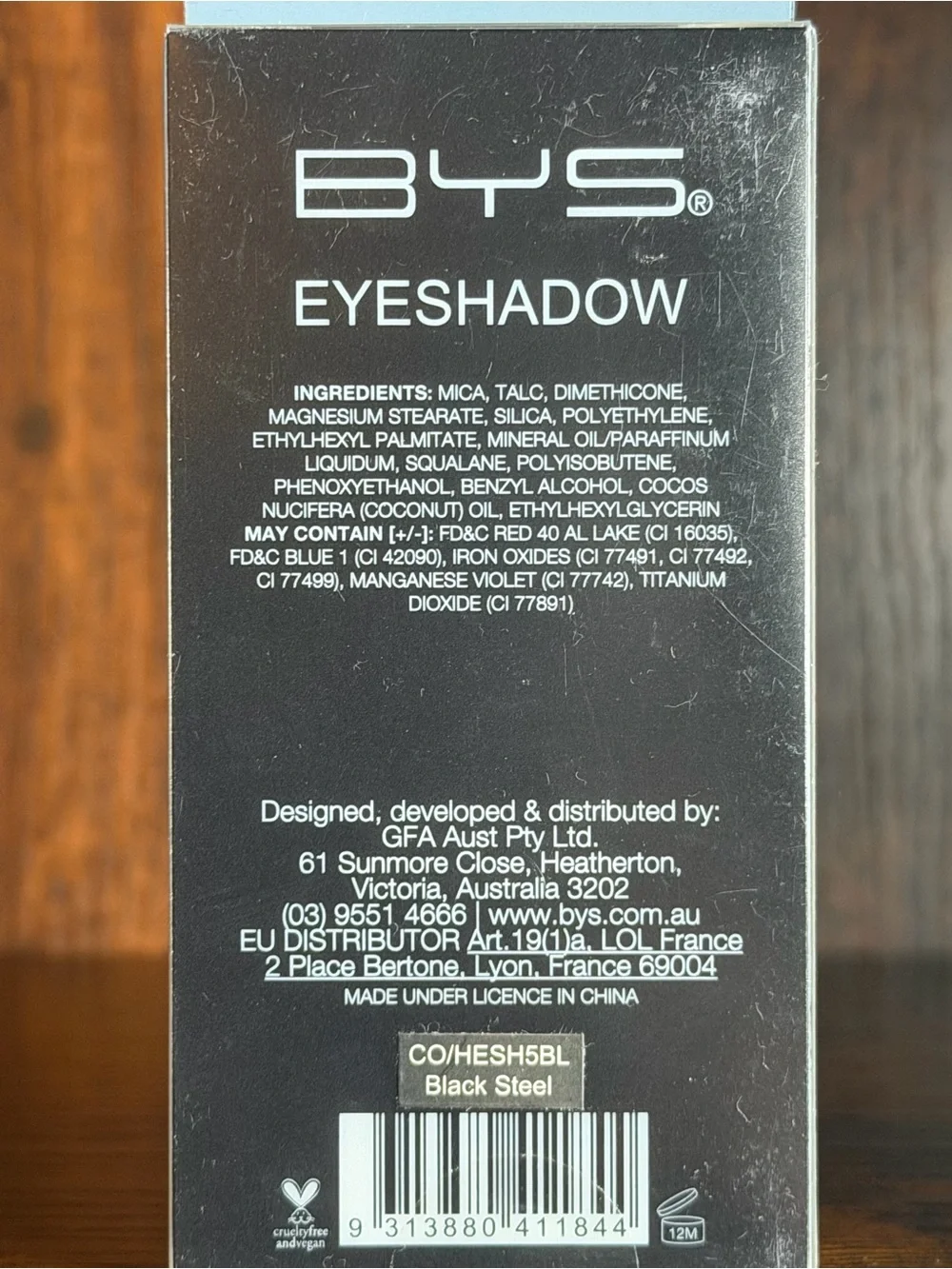 BYS Black Steel 5 Shade Eyeshadow Palette NEW Sealed